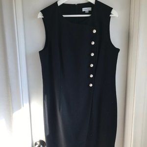 Calvin Klien Little Black Dress with Statement Pearl  Buttons